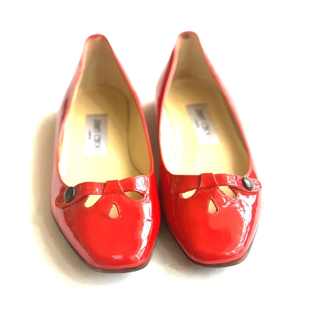 Jimmy Choo // Red Patent Leather Flats